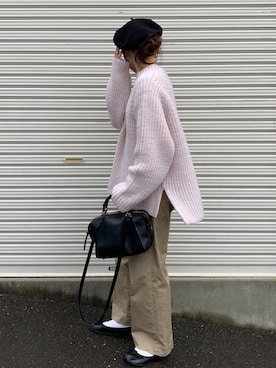 「足袋」｜「アイテム（ハンチング/ベレー帽）」を使った、Aさん（レディース・156cm）の冬コーディネート