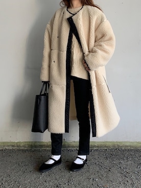 「カンフーシューズ」｜Aさん（レディース・156cm）の冬コーディネート