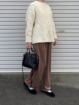 「カンフーシューズ」｜Aさん（レディース・156cm）の冬コーディネート