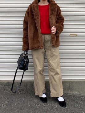 「カンフーシューズ」｜Aさん（レディース・156cm）の冬コーディネート