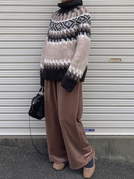 「H&M DIVIDED（エイチアンドエム　ディヴァイデッド）のアイテム（バレエシューズ）」を使った、Aさん（レディース・156cm）の冬コーディネート