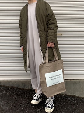 「オールスター」｜「アイテム（ブルゾン）」を使った、Aさん（レディース・156cm）の冬コーディネート
