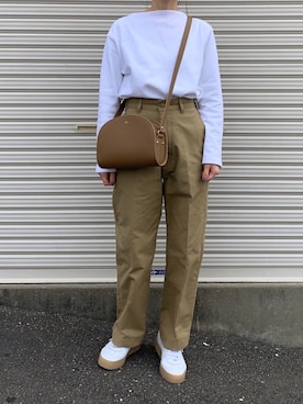 「THE SHINZONE（ザ　シンゾーン）のハイウエストチノパンツ（チノパンツ）」を使った、Aさん（レディース・156cm）の冬コーディネート