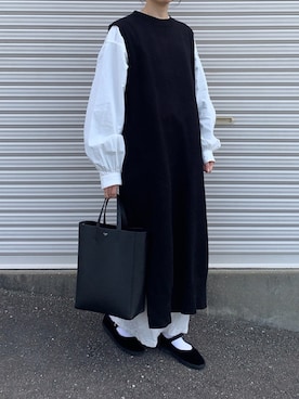 「カンフーシューズ」｜Aさん（レディース・156cm）の冬コーディネート