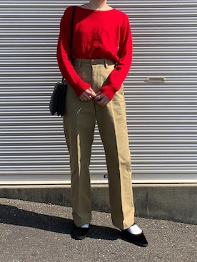 「THE SHINZONE（ザ　シンゾーン）のハイウエストチノパンツ（チノパンツ）」を使った、Aさん（レディース・156cm）の春コーディネート