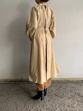 「ブラウン×ブラック」｜「アイテム（ワンピース/ドレス）」を使った、Aさん（レディース・156cm）の春コーディネート