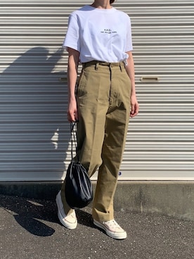 「THE SHINZONE（ザ　シンゾーン）のハイウエストチノパンツ（チノパンツ）」を使った、Aさん（レディース・156cm）の春コーディネート