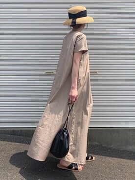 「titivate（ティティベイト）のﾌﾚｱﾏｷｼﾜﾝﾋﾟｰｽ（ワンピース）」を使った、Aさん（レディース・156cm）の春コーディネート