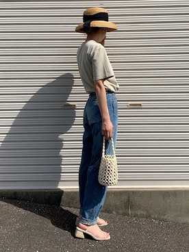 「ビーズバッグ」｜「アイテム（帽子）」を使った、Aさん（レディース・156cm）の夏コーディネート