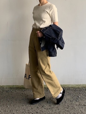 「THE SHINZONE（ザ　シンゾーン）のハイウエストチノパンツ（チノパンツ）」を使った、Aさん（レディース・156cm）の夏コーディネート