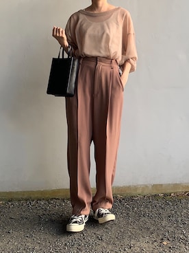 「GLENROYAL（グレンロイヤル）のアイテム」を使った、Aさん（レディース・156cm）の夏コーディネート