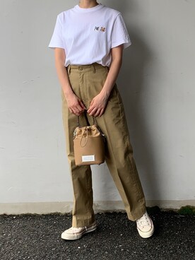 「THE SHINZONE（ザ　シンゾーン）のハイウエストチノパンツ（チノパンツ）」を使った、Aさん（レディース・156cm）の秋コーディネート