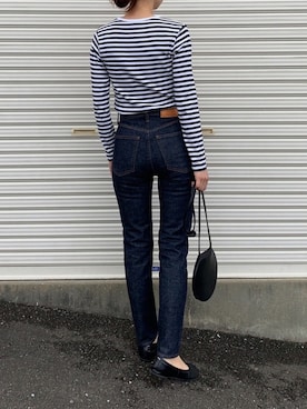 「MOUSSY（マウジー）のMVS SKINNY（デニムパンツ）」を使った、Aさん（レディース・156cm）の秋コーディネート