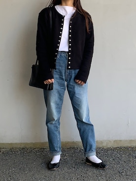 「E.PORSELLI（ポルセッリ）のPORSELLI  CALF NORMAL VAMP BALLET（バレエシューズ）」を使った、Aさん（レディース・156cm）の春コーディネート