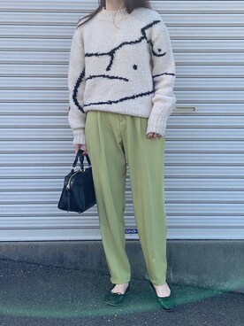 「ピスタチオ」｜「アイテム（バレエシューズ）」を使った、Aさん（レディース・156cm）の春コーディネート