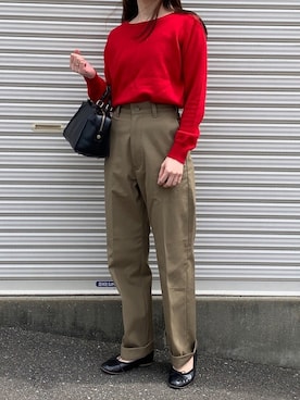 「アイテム（チノパンツ）」を使った、Aさん（レディース・156cm）の春コーディネート