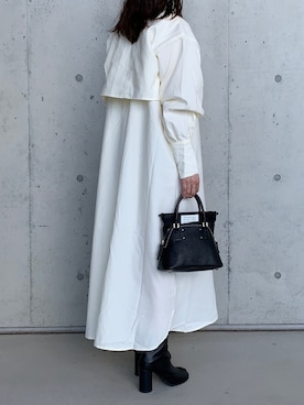 「2wayワンピース」｜「アイテム（ブーツ）」を使った、Aさん（レディース・156cm）の春コーディネート