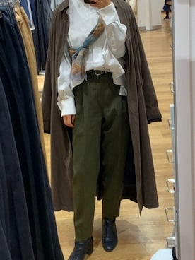 「アイテム（ステンカラーコート）」を使った、nanaさん（レディース・160cm・20代）の夏コーディネート