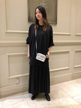 「ASTRAET（アストラット）のアイテム（ワンピース/ドレス）」を使った、市野 沙弥華さん（レディース・163cm）の夏コーディネート