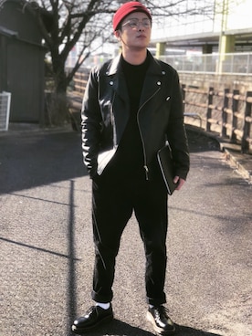 「Yohji Yamamoto（ヨウジヤマモト）のアイテム（ニット/セーター）」を使った、タイキさん（メンズ・170cm）の冬コーディネート