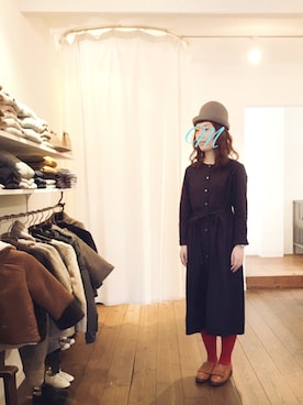 「Anne Thomas（アントーマス）のアイテム」を使った、MIYUさん（レディース・160cm）の秋コーディネート