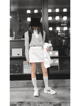 「H&M（エイチ・アンド・エム）のアイテム（ハット）」を使った、ツナカオリさん（レディース・163cm）の秋コーディネート