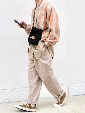 「コンバース ハイカット」｜「アイテム（ブルゾン）」を使った、あめさん（メンズ・174cm）の春コーディネート