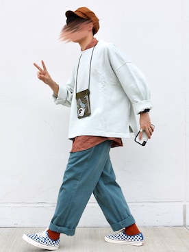 「ラブアンドピース2020」｜「アイテム（チノパンツ）」を使った、あめさん（メンズ・174cm）の秋コーディネート