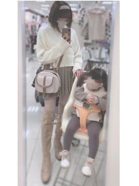「ショッピング」｜「アイテム（ブーツ）」を使った、chihiroさん（レディース・156cm）の冬コーディネート