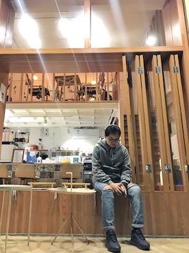 「Carhartt（カーハート）のアイテム（スタジャン）」を使った、Hiu_kaさん（メンズ・161cm）の冬コーディネート