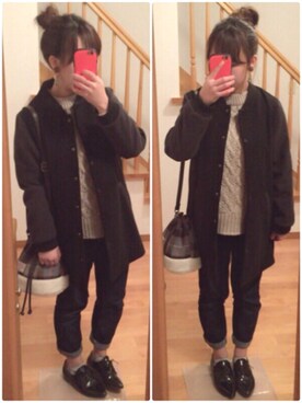 「ヘアアレンジ◎のアイテム（その他、ブラウン系）」を使った、さ きさん（レディース・157cm）の冬コーディネート