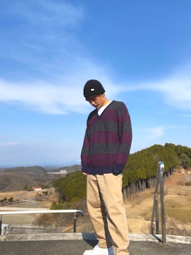 「Paul Smith（ポールスミス）のアイテム（ニットキャップ/ビーニー）」を使った、aramax01さん（メンズ・168cm）の冬コーディネート