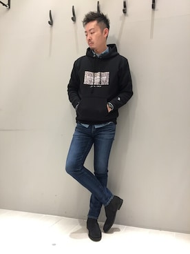 「プルオーバーパーカー」｜「アイテム（ブーツ）」を使った、daiさん（メンズ・180cm）の秋コーディネート