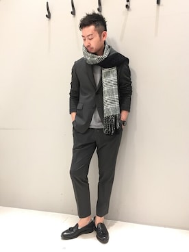 「マフラー」｜「アイテム（セットアップ）」を使った、daiさん（メンズ・180cm）の秋コーディネート