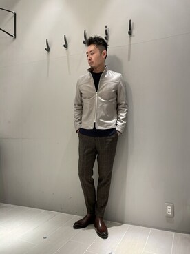 「abahouse」｜「アイテム（ライダースジャケット）」を使った、daiさん（メンズ・180cm）の冬コーディネート