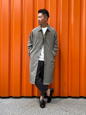 「タッセルローファー」｜「アイテム（ステンカラーコート）」を使った、daiさん（メンズ・180cm）の秋コーディネート