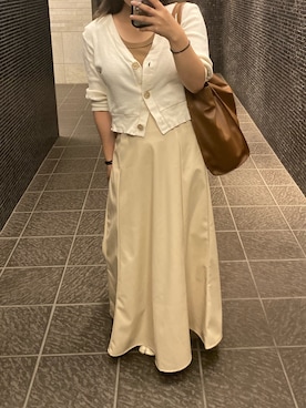 「Chico（チコ）のレザーロングフレアスカート/レザースカート（スカート）」を使った、ばたさん（レディース・151cm）の夏コーディネート