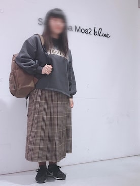「Samansa Mos2 blue（サマンサモスモスブルー）のアイテム（バックパック/リュック）」を使った、Sayu。さん（レディース・158cm）の冬コーディネート