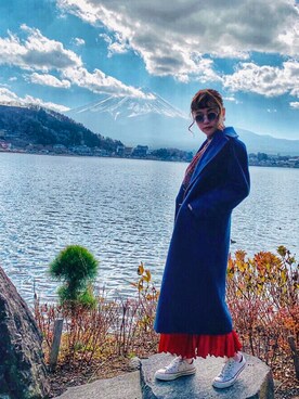 「travel」｜「アイテム（スカート）」を使った、Dinkey さん（レディース・165cm）の冬コーディネート