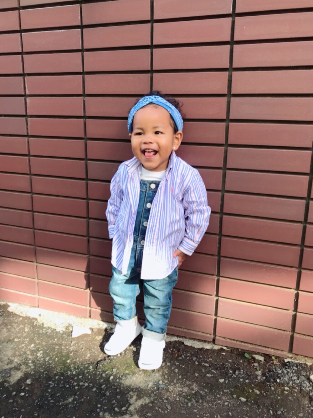 「カジュアルコーデ、おんなのこ、キッズ、Polo Ralph Lauren、ジャックパーセル」｜「POLO RALPH LAURENのアイテム（シャツ/ブラウス、その他）」を使った、e-.-eさん（キッズ・130cm）の秋コーディネートの1枚目の写真