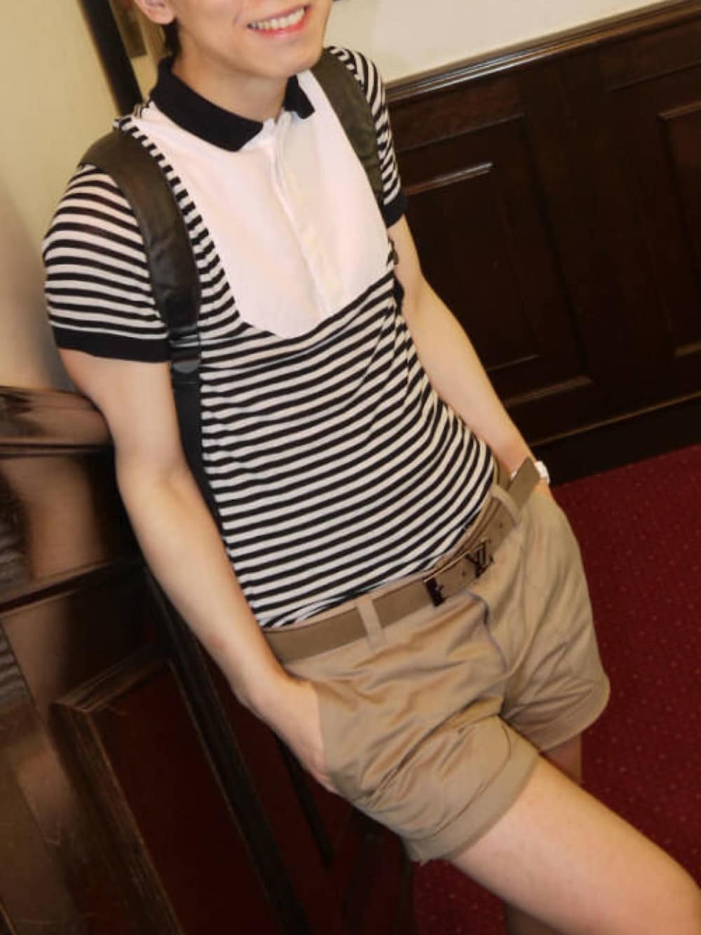 「Dior hommeのアイテム（ポロシャツ、その他）」を使った、Asahi-1926さん（メンズ・171cm）の秋コーディネートの1枚目の写真