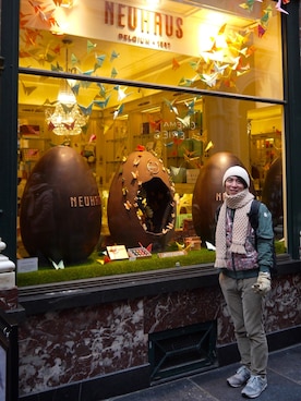 「MONCLER（モンクレール）のアイテム（ブルゾン）」を使った、Asahi-1926さん（メンズ・171cm）の春コーディネート
