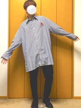 「バラ柄」｜「アイテム（アクセサリー）」を使った、Makotoさん（メンズ・175cm）の秋コーディネート
