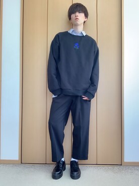 「ADRER（アドラー）のADRER バラシシュウビッグスウェット（スウェット）」を使った、Makotoさん（メンズ・174cm）の冬コーディネート