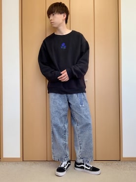 「ADRER（アドラー）のADRER バラシシュウビッグスウェット（スウェット）」を使った、Makotoさん（メンズ・174cm）の春コーディネート