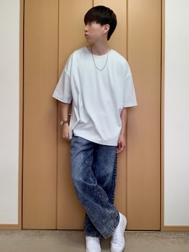 「ADRER（アドラー）の【ADRER】surgical stainless necklace / サージカルステンレスネックレス（ネックレス）」を使った、Makotoさん（メンズ・174cm）の春コーディネート