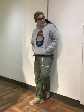 「and wander（アンドワンダー）のアイテム（パンツ）」を使った、日下部氏さん（メンズ・180cm）の冬コーディネート