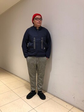 「and wander（アンドワンダー）のアイテム（ブルゾン）」を使った、日下部氏さん（メンズ・180cm）の秋コーディネート