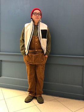 「MANASTASH」｜「アイテム（その他アウター）」を使った、日下部氏さん（メンズ・180cm）の秋コーディネート