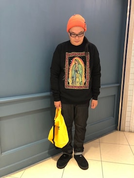 「MANASTASH（マナスタッシュ）のアイテム（バッグ）」を使った、日下部氏さん（メンズ・180cm）の秋コーディネート